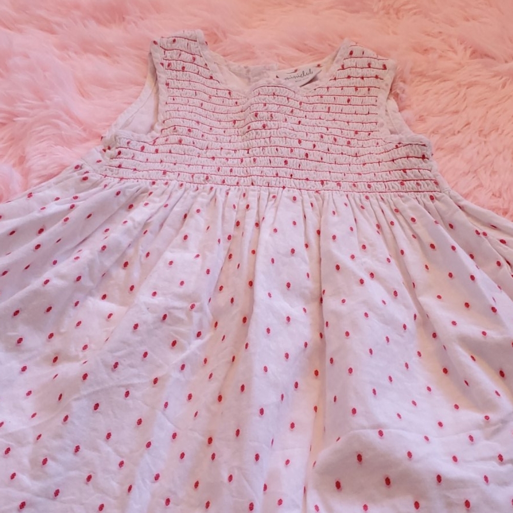Miniclub 6-9 white and red polka dot dress